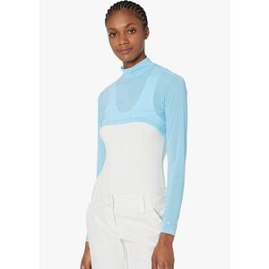 Jamie Sadock Sunsense Womens Long Sleeve Crop Top Solar Protection Blue‎ Size L